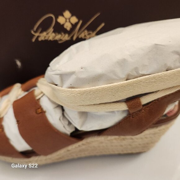 PATRICIA Nash Riva Wedge Sandals Tan Leather. SZ 8, NIB - Picture 3 of 13